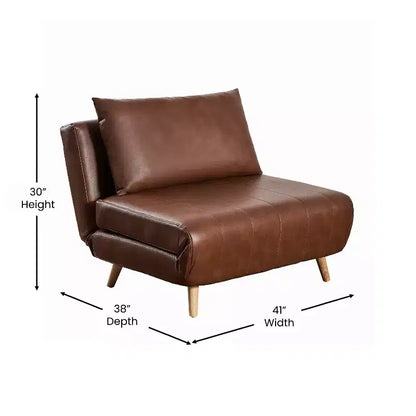 Fauteuil-lit pliant Merrick Lane avec capitonnage en canaux et oreiller