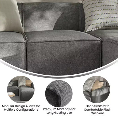 Flash Furniture Bridgetown, Canapé modulable de luxe, Siège central sans accoudoirs