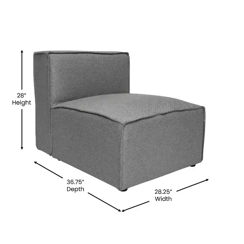 Flash Furniture Bridgetown, Canapé modulable de luxe, Siège central sans accoudoirs