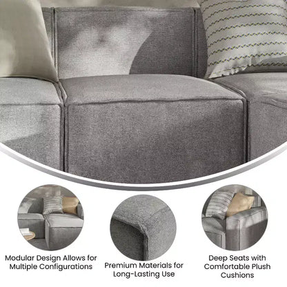 Flash Furniture Bridgetown, Canapé modulable de luxe, Siège central sans accoudoirs