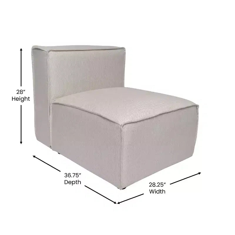 Flash Furniture Bridgetown, Canapé modulable de luxe, Siège central sans accoudoirs