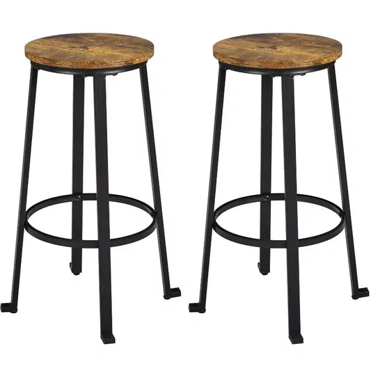 Yaheetech Barstools Set of 2 29.5H Pub Height with Metal Frame Backless