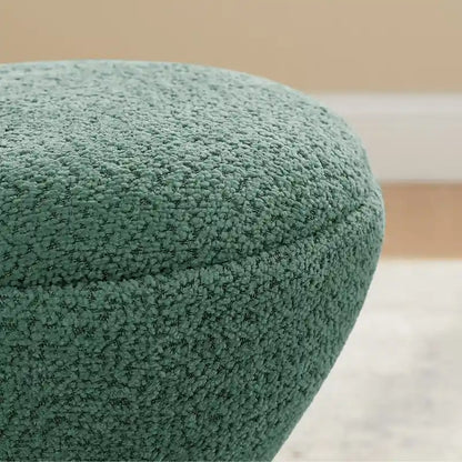 VANOMi Ottoman rembourré Boucle Djembe avec base pivotante, pouf, tabouret de coiffeuse pivotant pour salon, dressing (lot de 2)