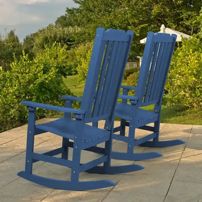 Vrakae 2 chaises berçantes à dossier haut résistantes aux intempéries pour patio