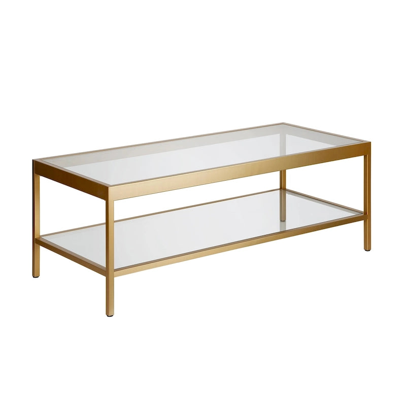 Table basse Alexis en métal et verre