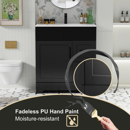 Meuble-lavabo de salle de bain Wavy Line 30/36/48 avec évier et robinet