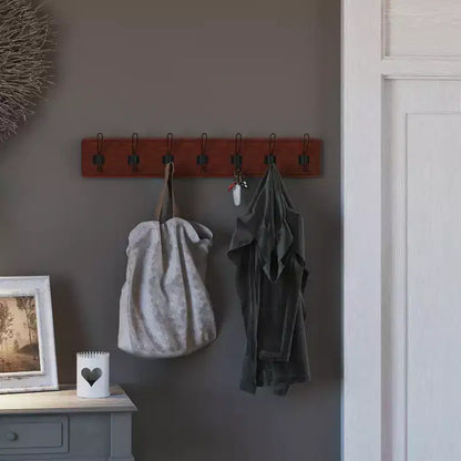 Étagère de rangement murale en pin Merrick Lane de 34 pouces avec crochets de suspension, pour entrée, cuisine, salle de bain
