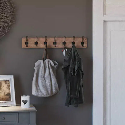 Étagère de rangement murale en pin Merrick Lane de 34 pouces avec crochets de suspension, pour entrée, cuisine, salle de bain