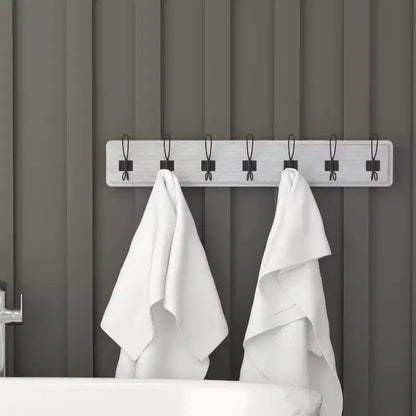 Étagère de rangement murale en pin Merrick Lane de 34 pouces avec crochets de suspension, pour entrée, cuisine, salle de bain