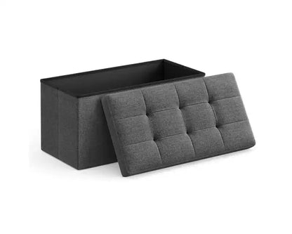 SONGMICS Banc de Rangement Ottoman 30 Pouces, Coffre de Rangement, Repose-Pieds, Supporte jusqu'à 300 kg, pour Chambre, Salon