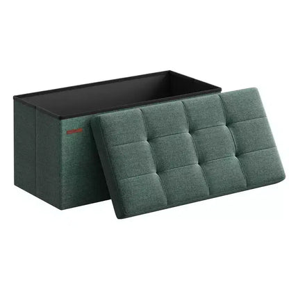 SONGMICS Banc de Rangement Ottoman 30 Pouces, Coffre de Rangement, Repose-Pieds, Supporte jusqu'à 300 kg, pour Chambre, Salon