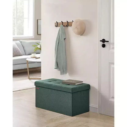 SONGMICS Banc de Rangement Ottoman 30 Pouces, Coffre de Rangement, Repose-Pieds, Supporte jusqu'à 300 kg, pour Chambre, Salon