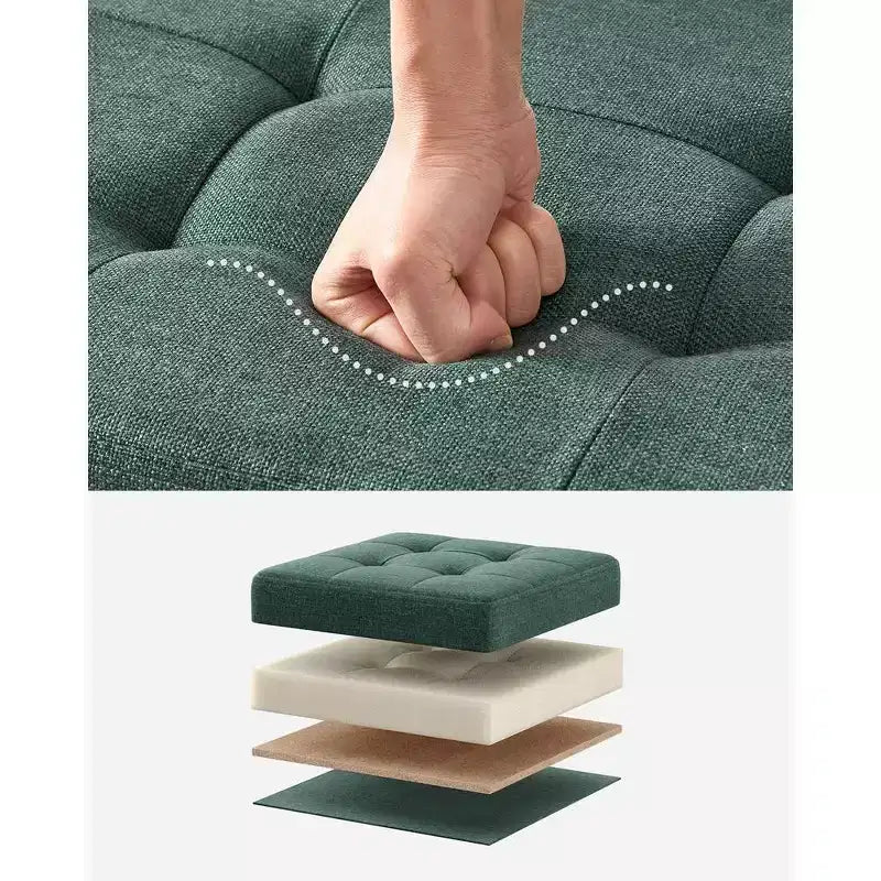 SONGMICS Banc de Rangement Ottoman 30 Pouces, Coffre de Rangement, Repose-Pieds, Supporte jusqu'à 300 kg, pour Chambre, Salon