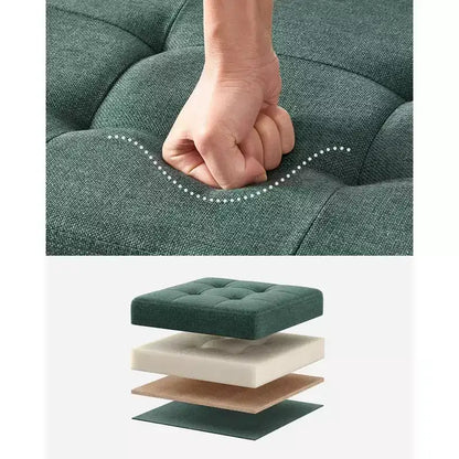 SONGMICS Banc de Rangement Ottoman 30 Pouces, Coffre de Rangement, Repose-Pieds, Supporte jusqu'à 300 kg, pour Chambre, Salon