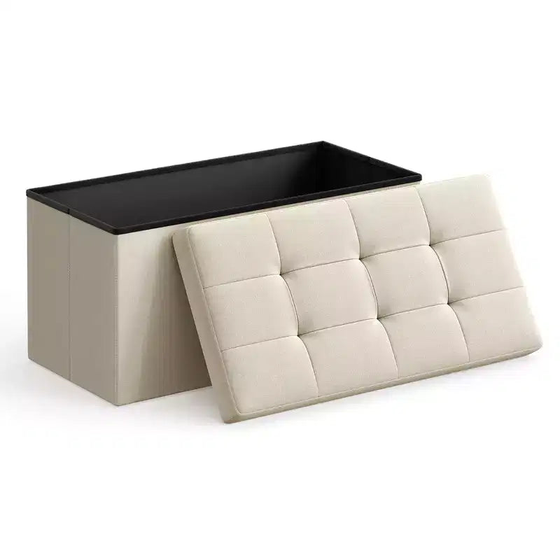 SONGMICS 30 Storage Ottoman Bench Ottoman with Storage Footstool Hold up to 660 lb for Bedroom Living Room