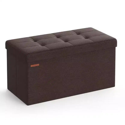 SONGMICS Banc de Rangement Ottoman 30 Pouces, Coffre de Rangement, Repose-Pieds, Supporte jusqu'à 300 kg, pour Chambre, Salon