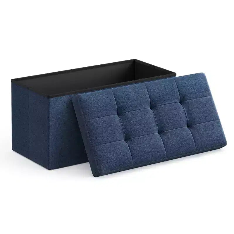 SONGMICS Banc de Rangement Ottoman 30 Pouces, Coffre de Rangement, Repose-Pieds, Supporte jusqu'à 300 kg, pour Chambre, Salon