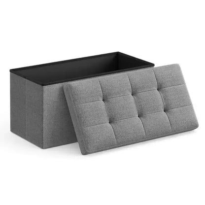 SONGMICS Banc de Rangement Ottoman 30 Pouces, Coffre de Rangement, Repose-Pieds, Supporte jusqu'à 300 kg, pour Chambre, Salon