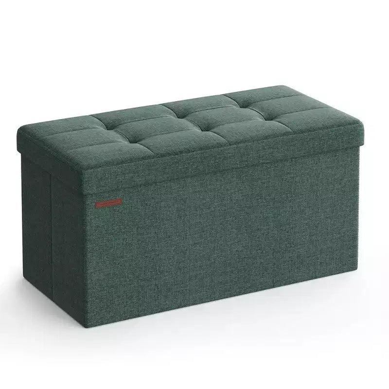 SONGMICS Banc de Rangement Ottoman 30 Pouces, Coffre de Rangement, Repose-Pieds, Supporte jusqu'à 300 kg, pour Chambre, Salon