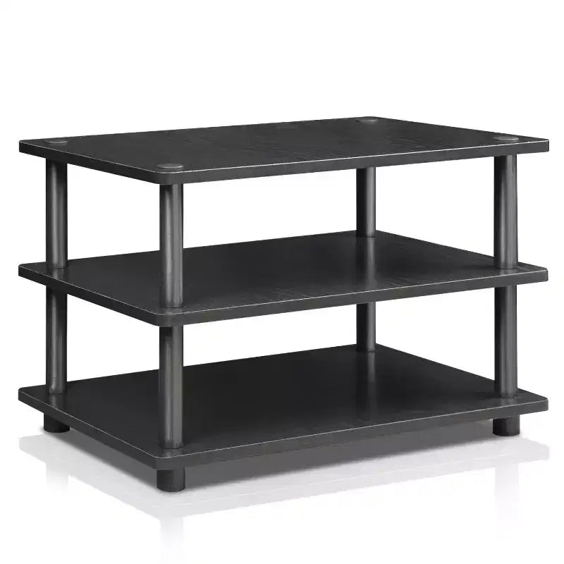 Furinno Easy Assembly 3-Tier Corner TV Stand for TVs up to 25 Storage Shleves CorLiving Blackwood