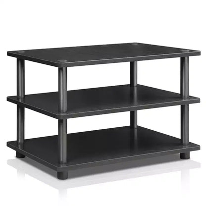 Furinno Easy Assembly 3-Tier Corner TV Stand for TVs up to 25 Storage Shleves CorLiving Blackwood