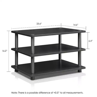 Meuble TV d'angle 3 niveaux Furinno Easy Assembly pour téléviseurs jusqu'à 25", étagères de rangement CorLiving Blackwood