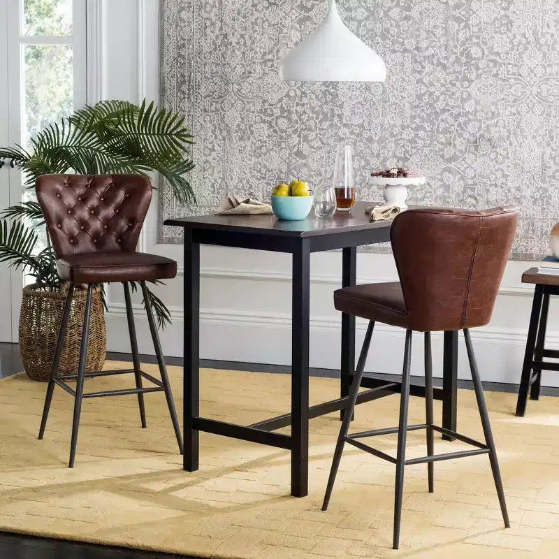 Tabouret de bar touffeté moderne du milieu du siècle Aster (ensemble de 2) - FOX1703 - Safavieh Couture