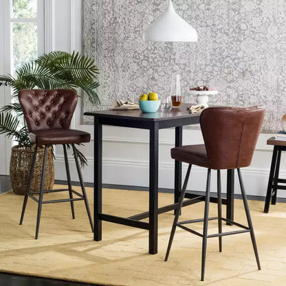 Tabouret de bar touffeté moderne du milieu du siècle Aster (ensemble de 2) - FOX1703 - Safavieh Couture