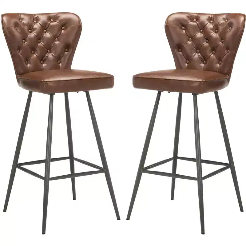 Tabouret de bar touffeté moderne du milieu du siècle Aster (ensemble de 2) - FOX1703 - Safavieh Couture