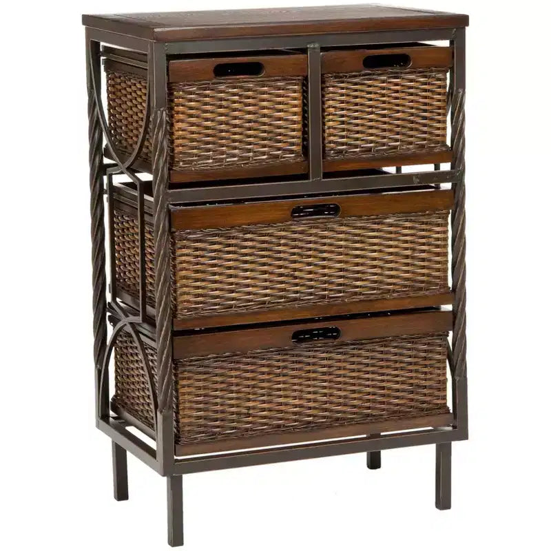 Meuble de rangement à 4 tiroirs Andrew - AMH6511 - Teck foncé - Safavieh Couture