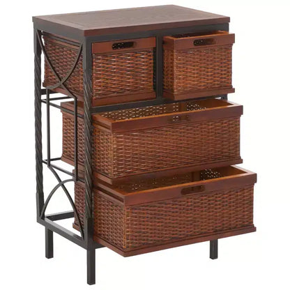 Meuble de rangement à 4 tiroirs Andrew - AMH6511 - Teck foncé - Safavieh Couture