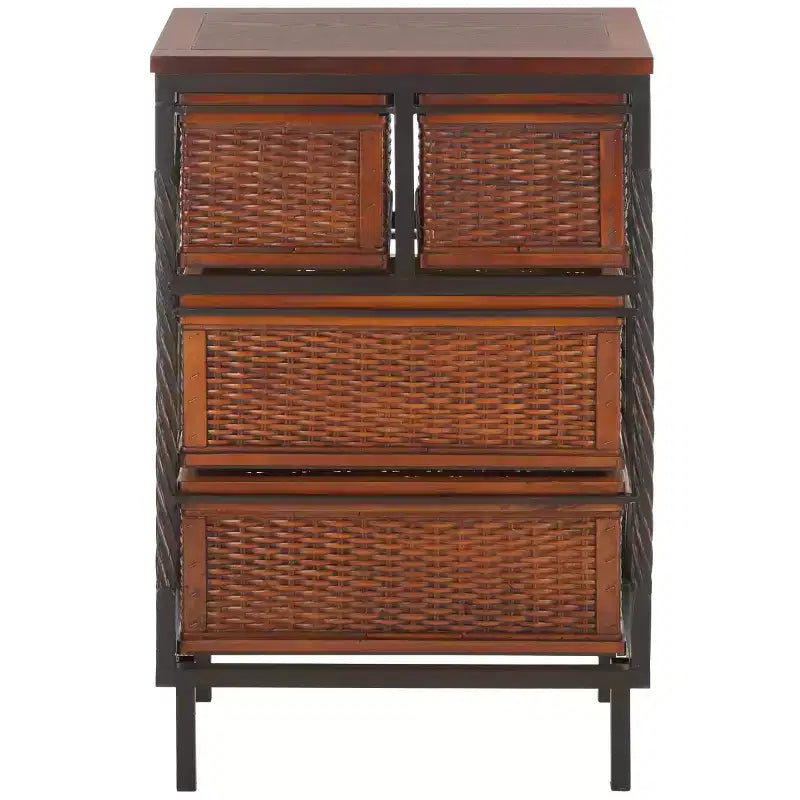 Meuble de rangement à 4 tiroirs Andrew - AMH6511 - Teck foncé - Safavieh Couture