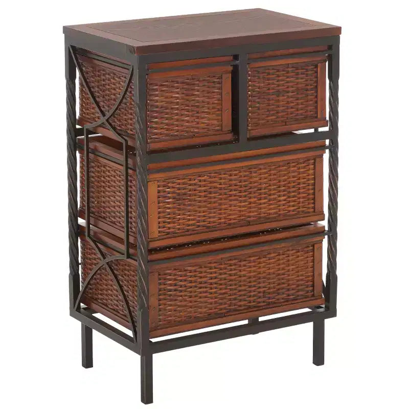 Meuble de rangement à 4 tiroirs Andrew - AMH6511 - Teck foncé - Safavieh Couture
