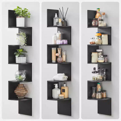 VASAGLE Étagère d'Angle, Étagère Murale Flottante à 5 Niveaux pour Plantes