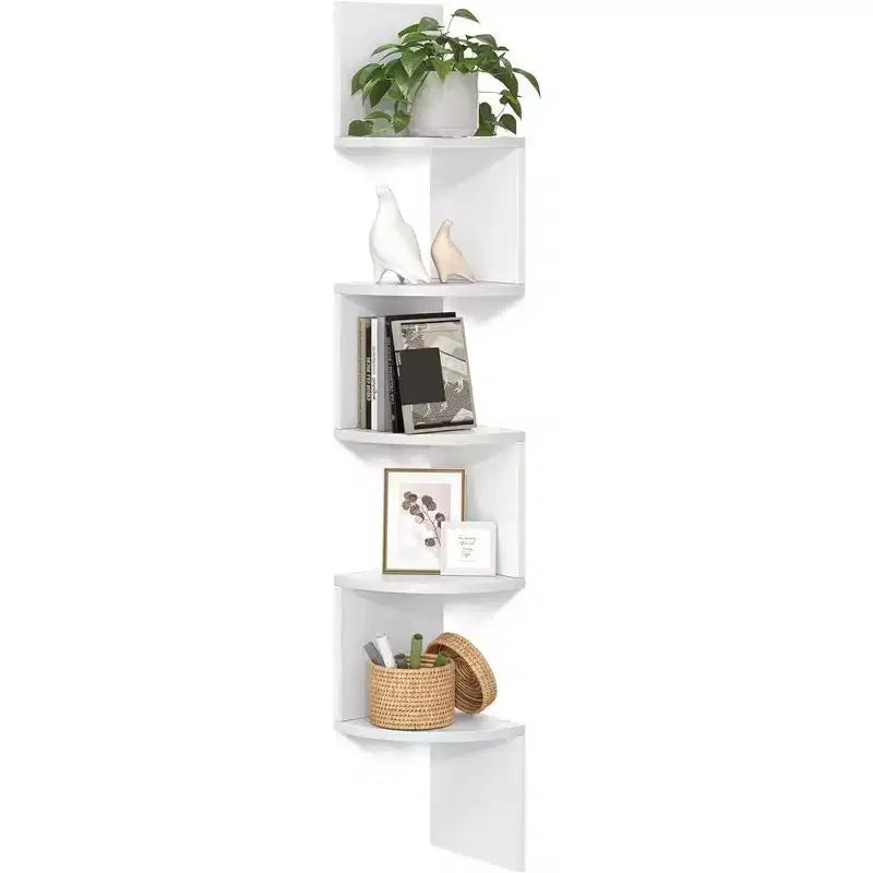 VASAGLE Étagère d'Angle, Étagère Murale Flottante à 5 Niveaux pour Plantes