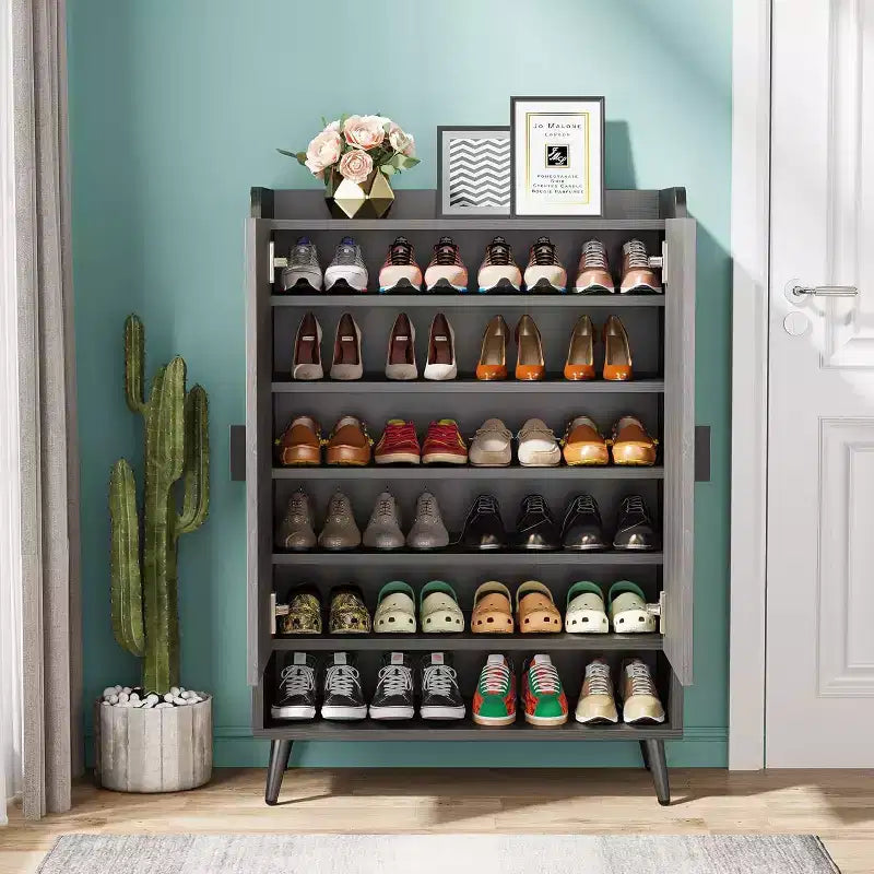 Meuble à chaussures en bois à 7 niveaux Tribesigns
