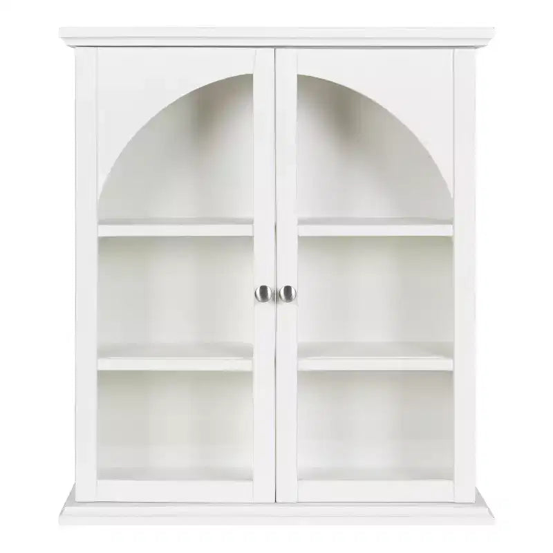 Meuble d'appoint décoratif en bois à arche Kate et Laurel Walsted, 24x8x28, Blanc