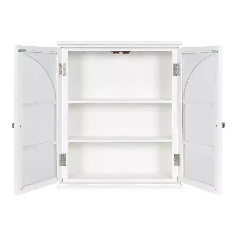 Meuble d'appoint décoratif en bois à arche Kate et Laurel Walsted, 24x8x28, Blanc