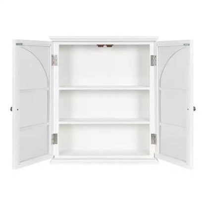 Meuble d'appoint décoratif en bois à arche Kate et Laurel Walsted, 24x8x28, Blanc