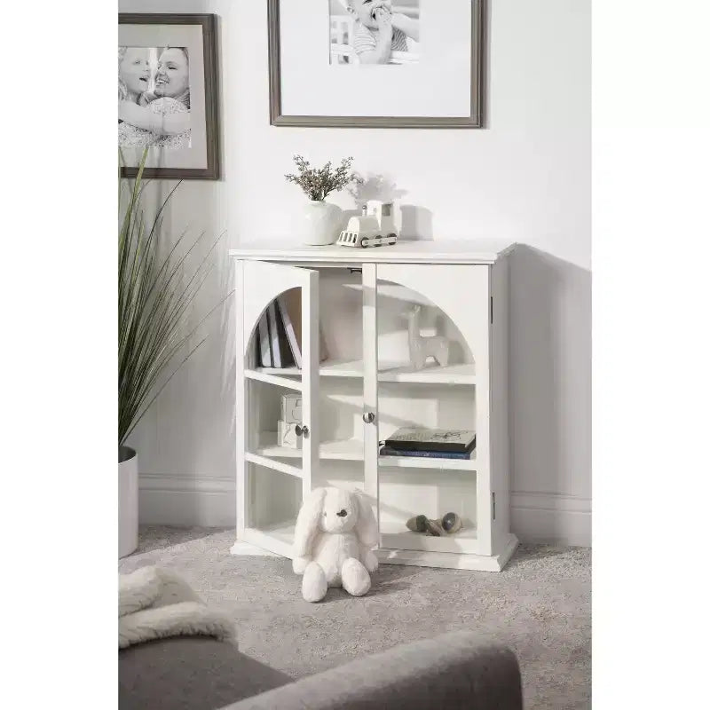 Meuble d'appoint décoratif en bois à arche Kate et Laurel Walsted, 24x8x28, Blanc