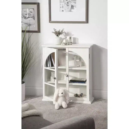Meuble d'appoint décoratif en bois à arche Kate et Laurel Walsted, 24x8x28, Blanc