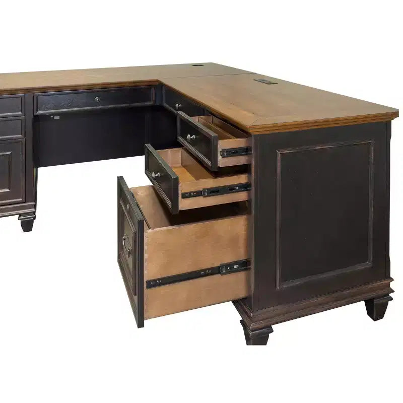 Bureau d'angle avec piédestal Hartford - Martin Furniture