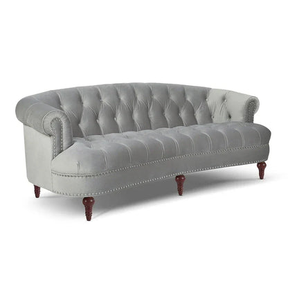 Canapé capitonné chesterfield La Rosa 84 en velours, style moderne du milieu du siècle