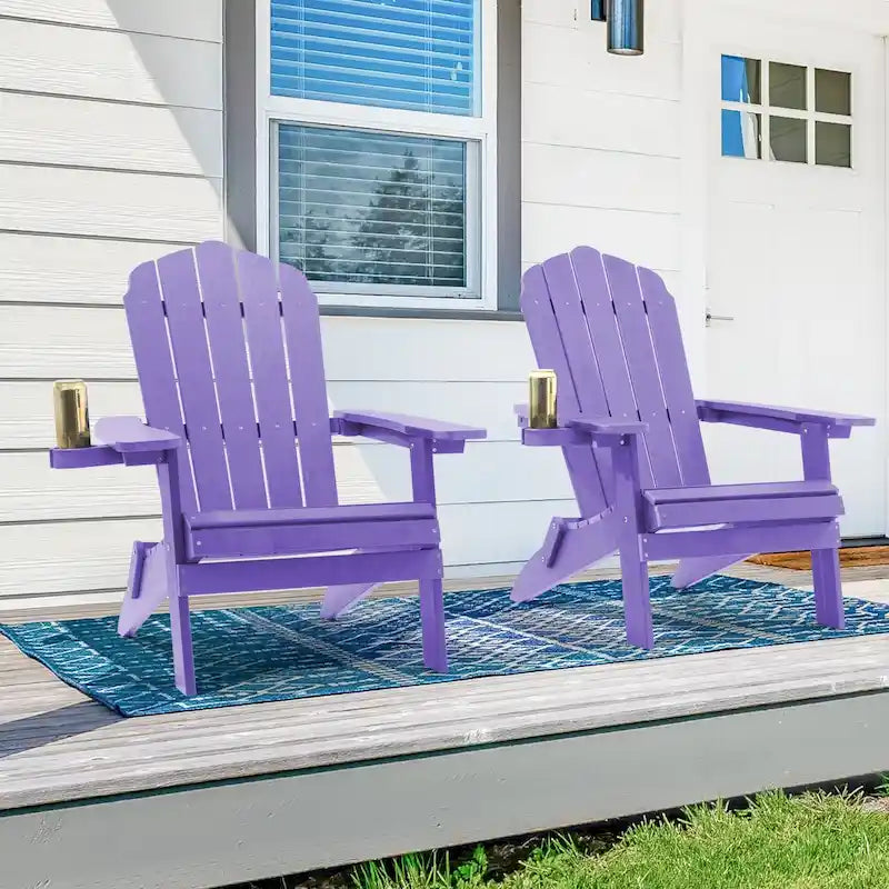 Bonosuki Lot de 2 chaises pliantes Adirondack pour patio et brasero