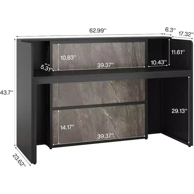 Comptoir de réception avec lumières LED Lantine de 160 cm