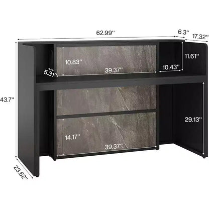 Comptoir de réception avec lumières LED Lantine de 160 cm