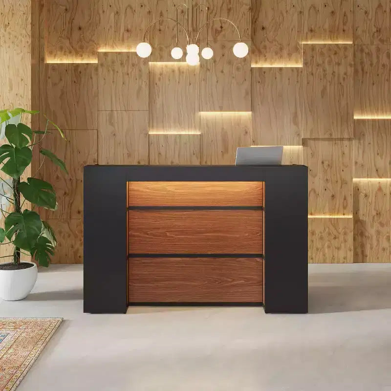 Comptoir de réception avec lumières LED Lantine de 160 cm