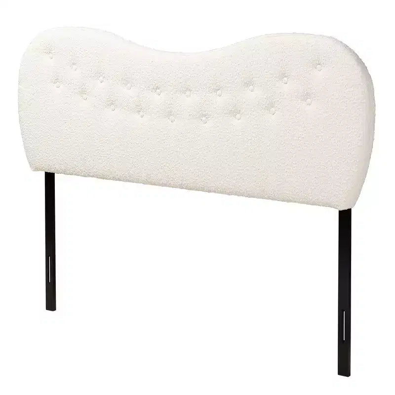 Tête de lit Queen Size Baxton Studio Brantley en tissu bouclé crème de style moderne