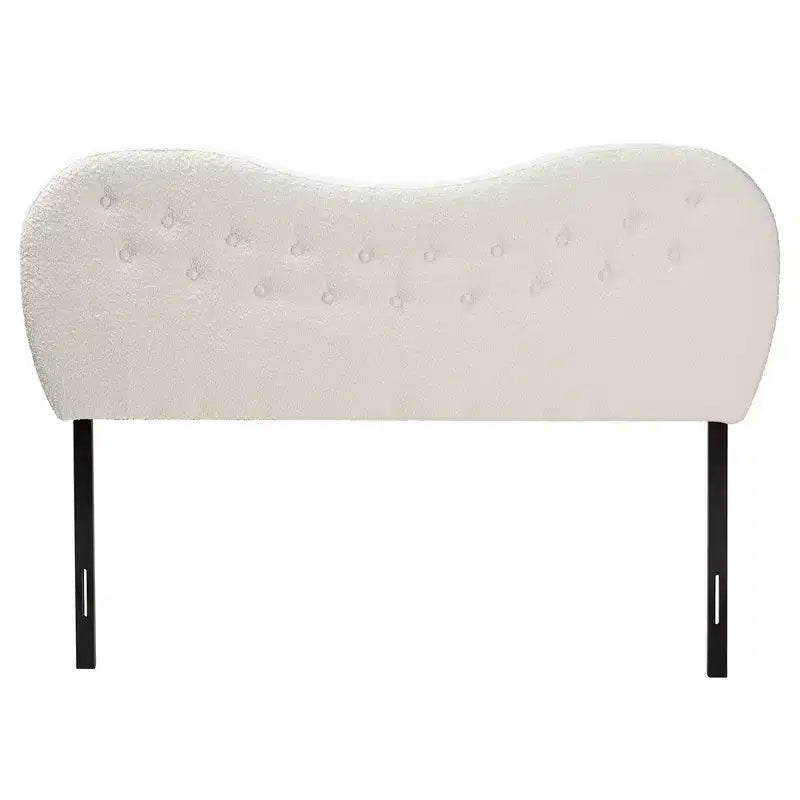 Tête de lit Queen Size Baxton Studio Brantley en tissu bouclé crème de style moderne