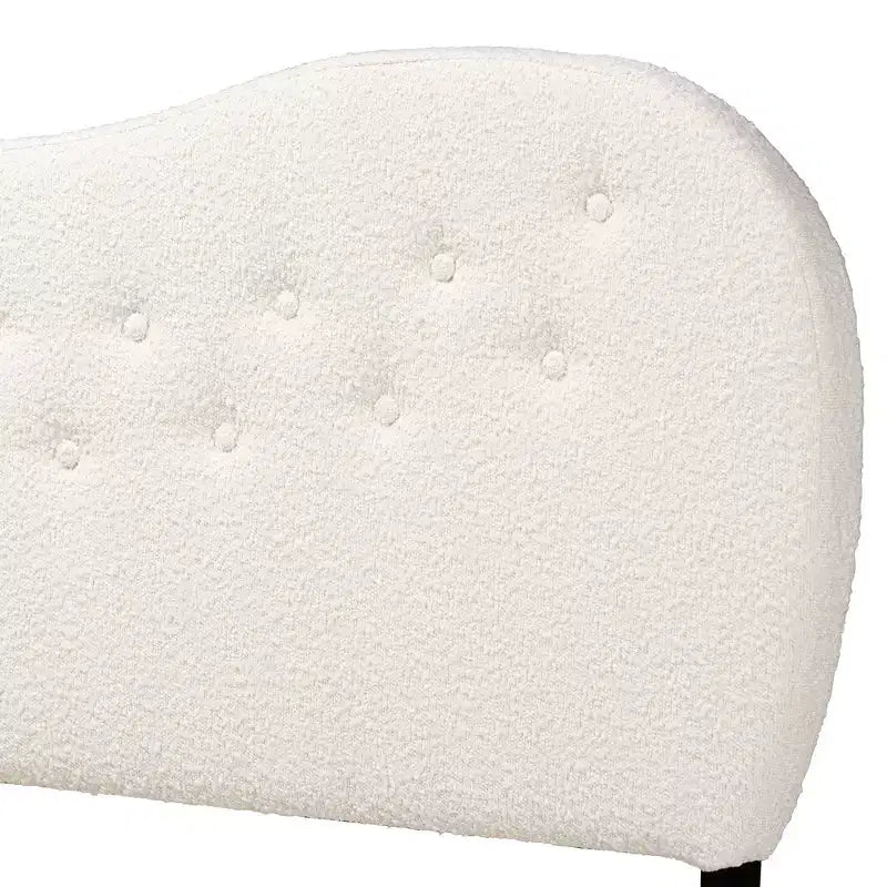 Tête de lit Queen Size Baxton Studio Brantley en tissu bouclé crème de style moderne
